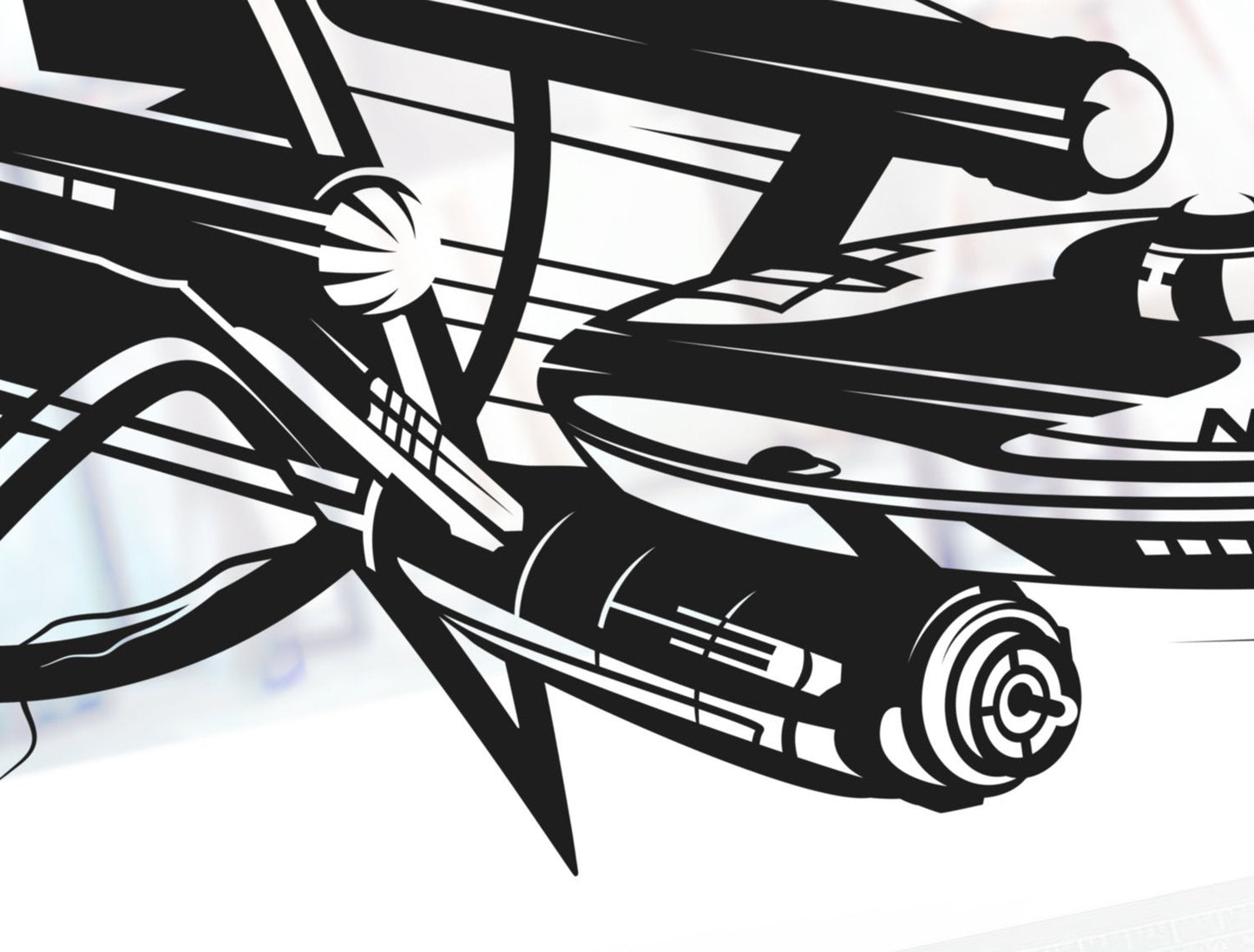 UNFRAMED Enterprise - Star Trek paper cut art