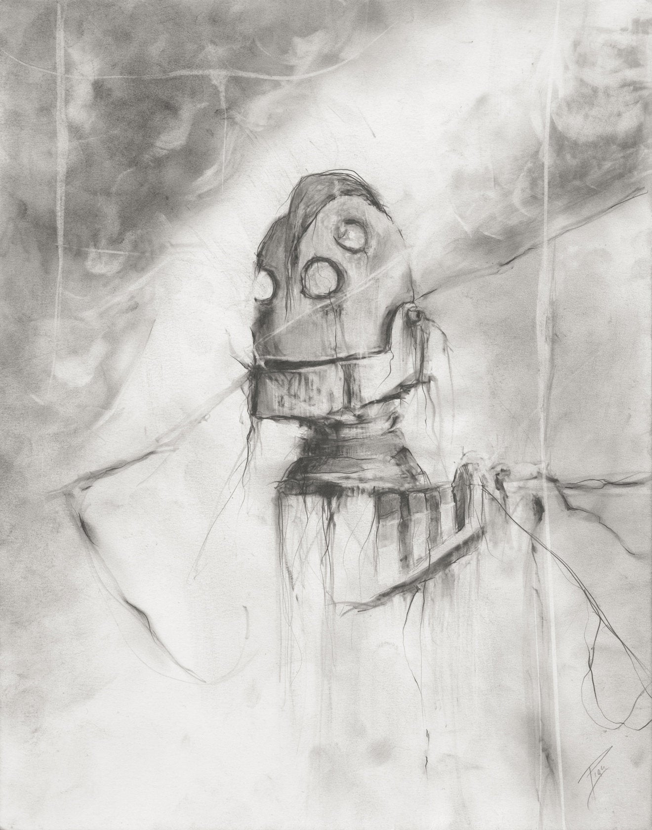 Iron Giant illustration Graphite print