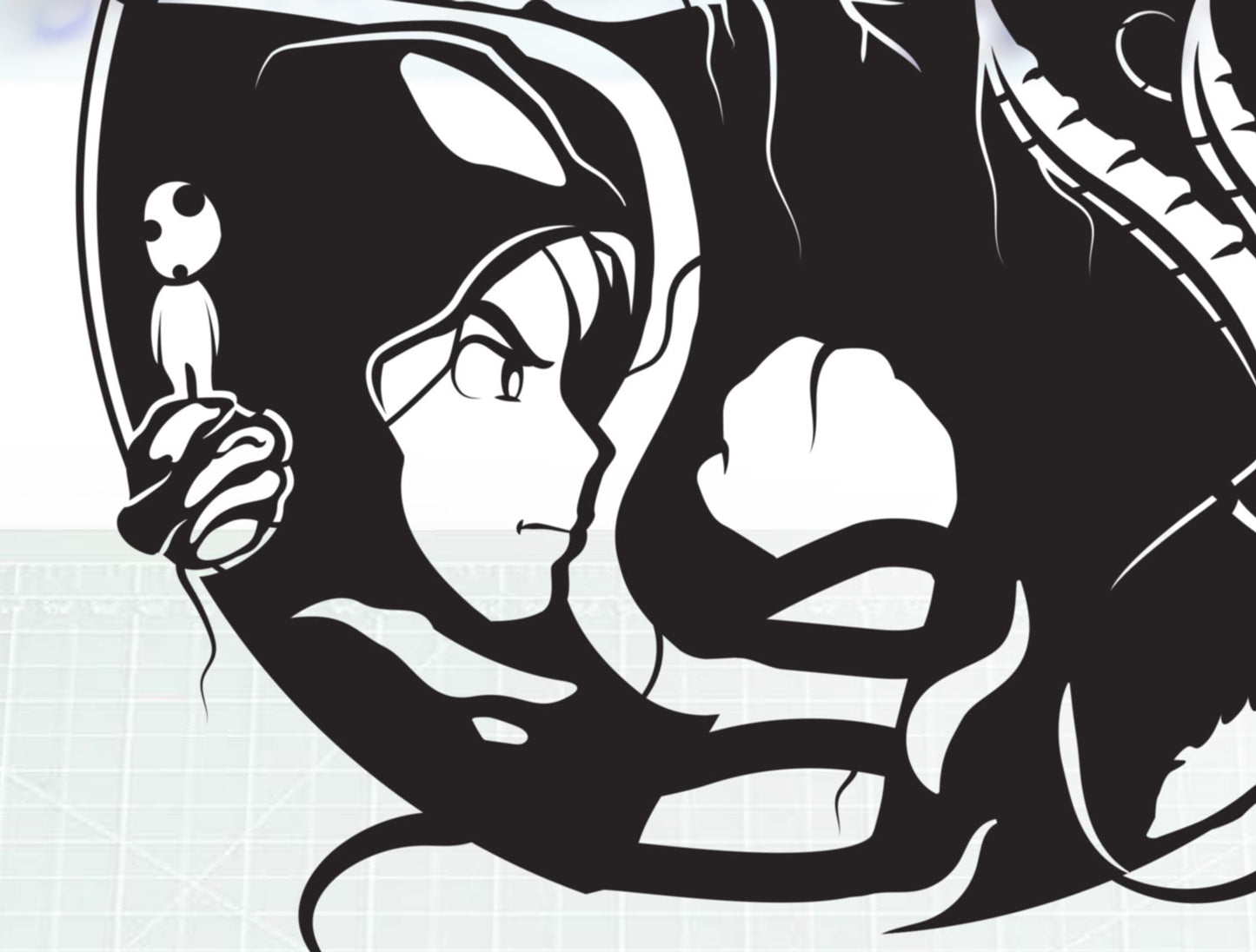 UNFRAMED Princess Mononoke paper cut art