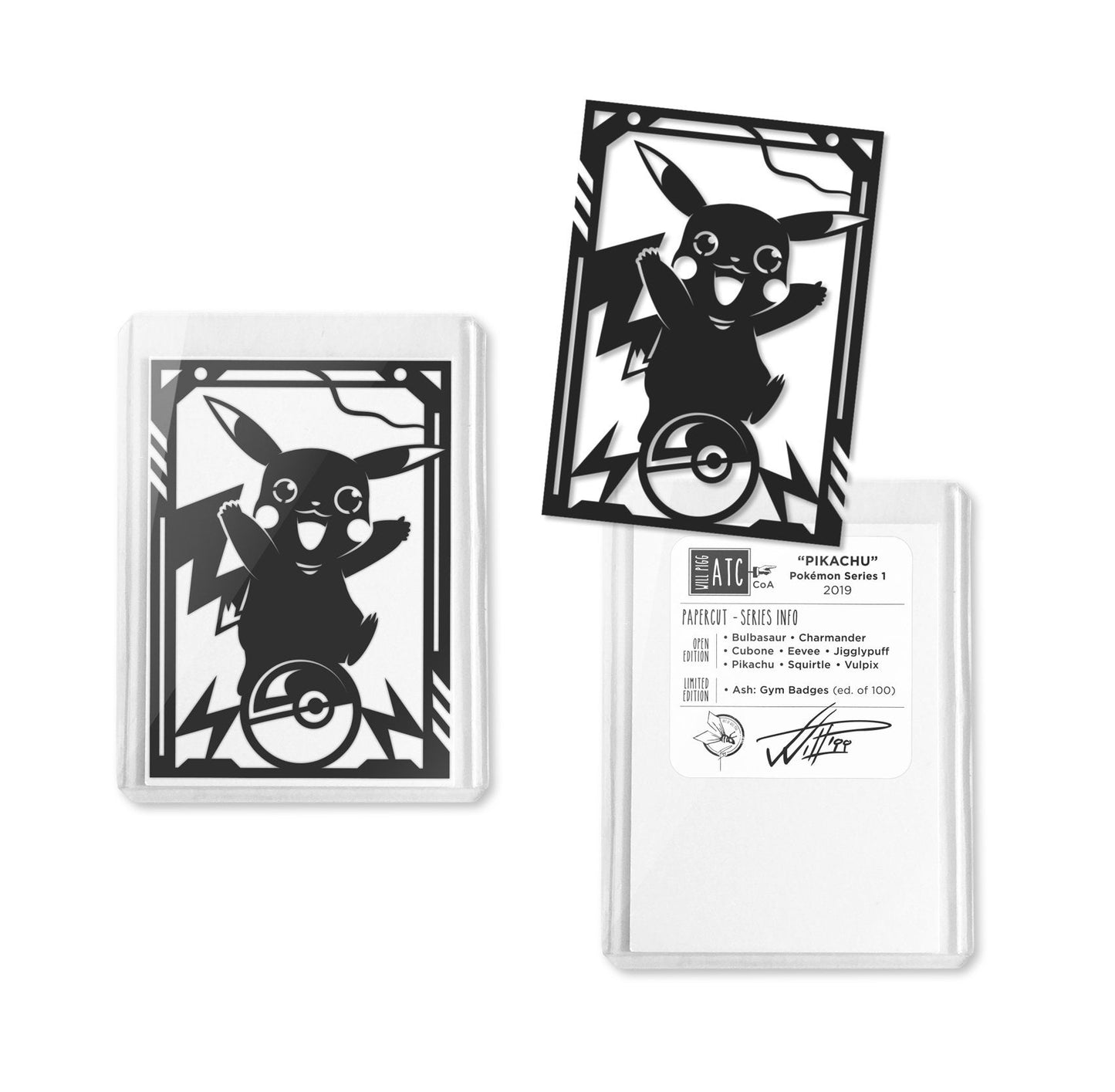 ACEO Card, Pokemon hand cut paper