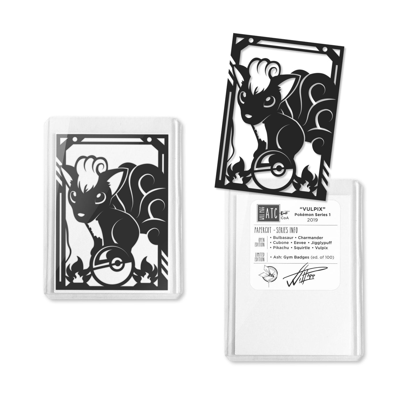 ACEO Card, Pokemon hand cut paper