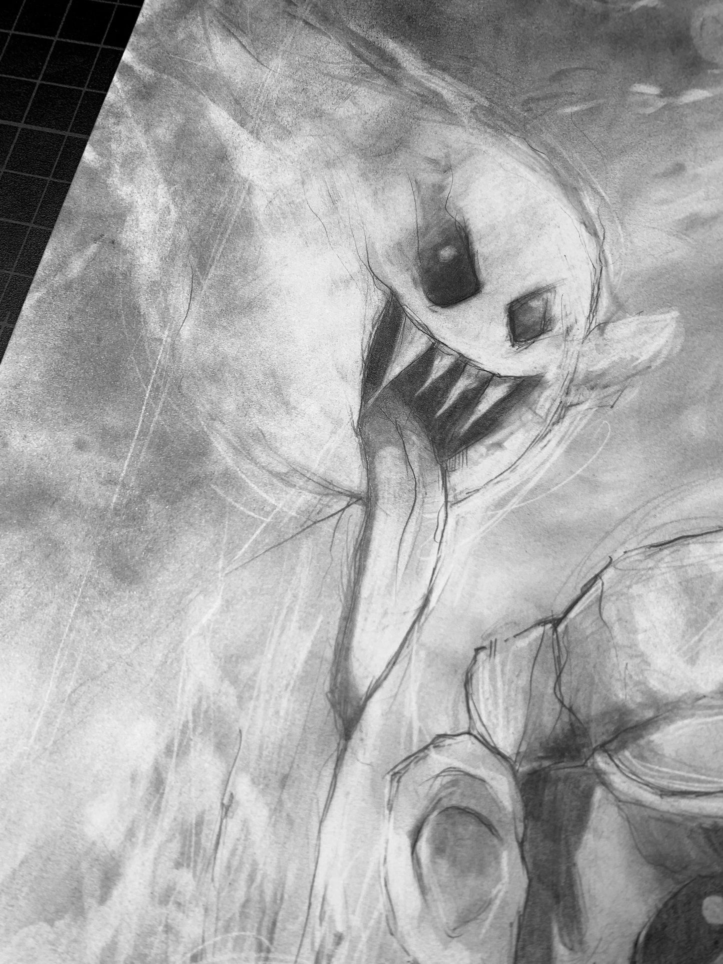 Mario Boo - illustration Graphite print