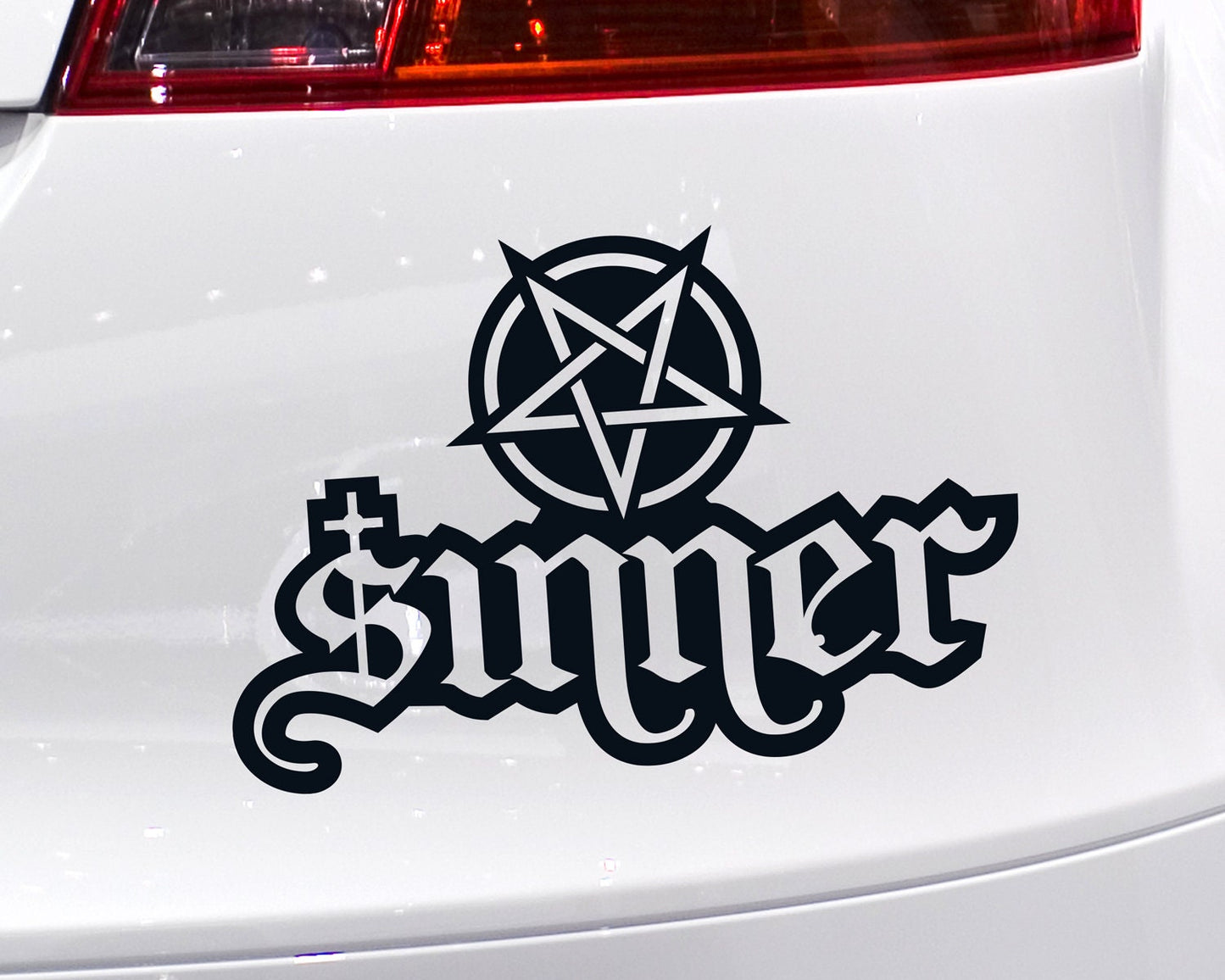 Sinner Pentagram Pentacle Vinyl Decal Sticker Vinyl Car Decal Laptop Sticker Water Bottle Sticker Occult Sticker Die Cut Sticker