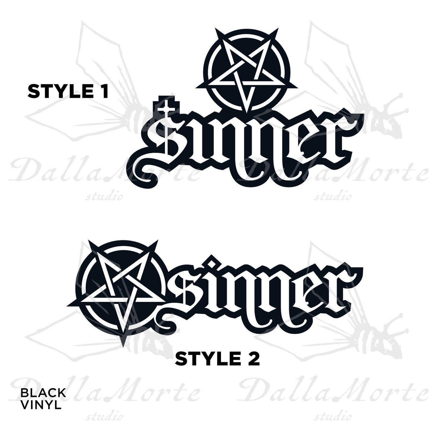 Sinner Pentagram Pentacle Vinyl Decal Sticker Vinyl Car Decal Laptop Sticker Water Bottle Sticker Occult Sticker Die Cut Sticker
