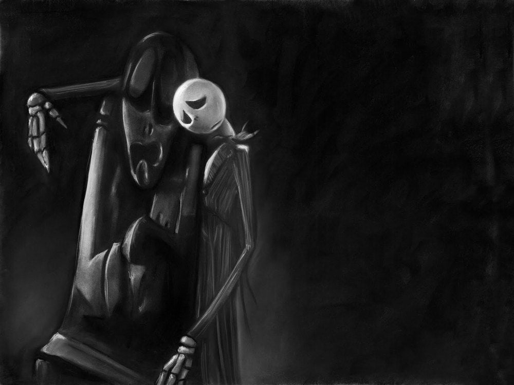 Nightmare Before Christmas Jack's Lament Charcoal art print