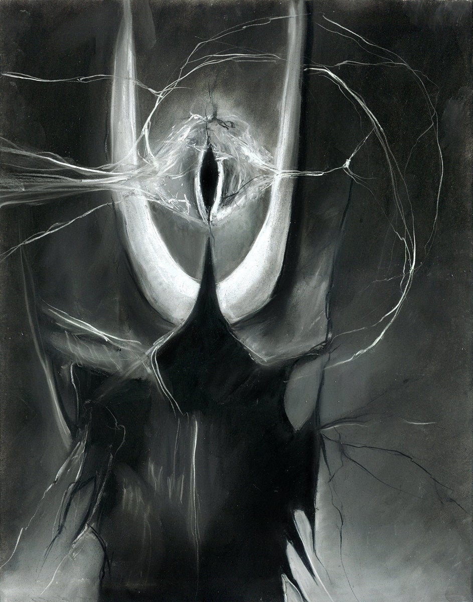 Lord of the Rings Eye of Sauron charcoal art print
