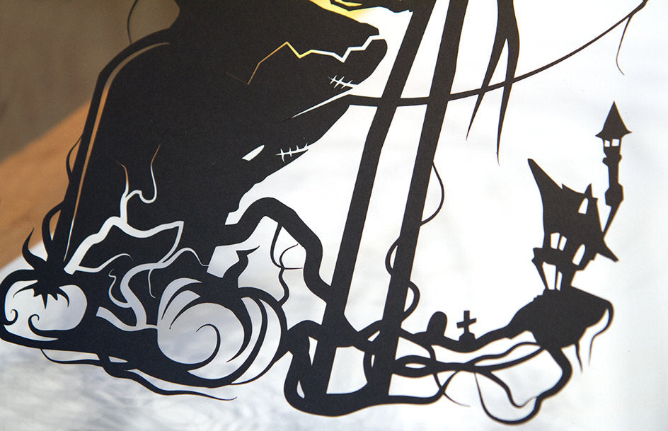 UNFRAMED Nightmare Before Christmas Jack and Sally paper cut art