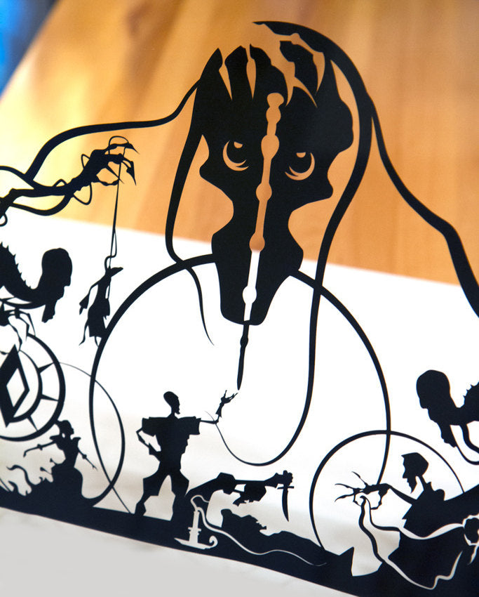 UNFRAMED Three Brothers Deathly Hallows - Harry Potter paper cut art