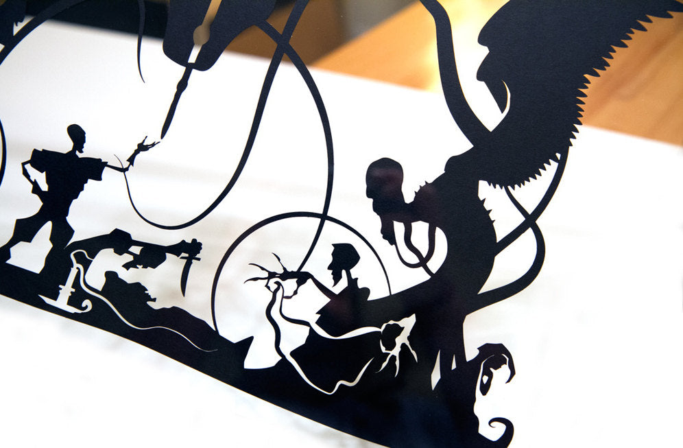 UNFRAMED Three Brothers Deathly Hallows - Harry Potter paper cut art
