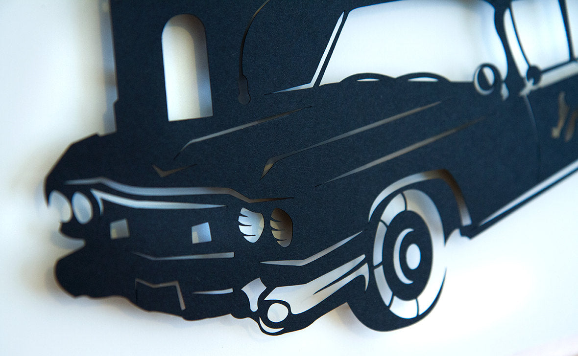 UNFRAMED Ghostbusters Ecto 1 - paper cut art