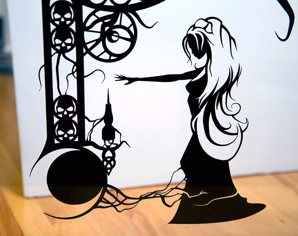 UNFRAMED Sleeping Beauty paper cut art