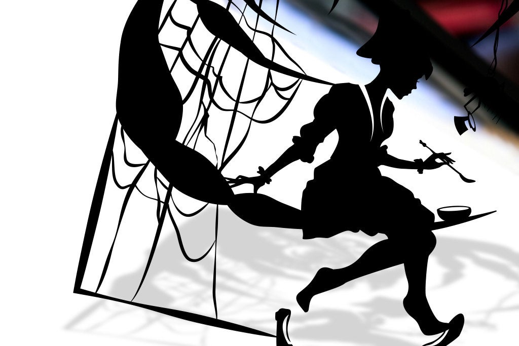 UNFRAMED Little Miss Muffet paper cut art
