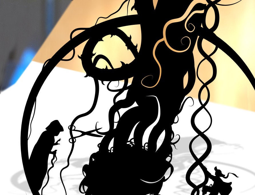 UNFRAMED Rapunzel Tower paper cut art