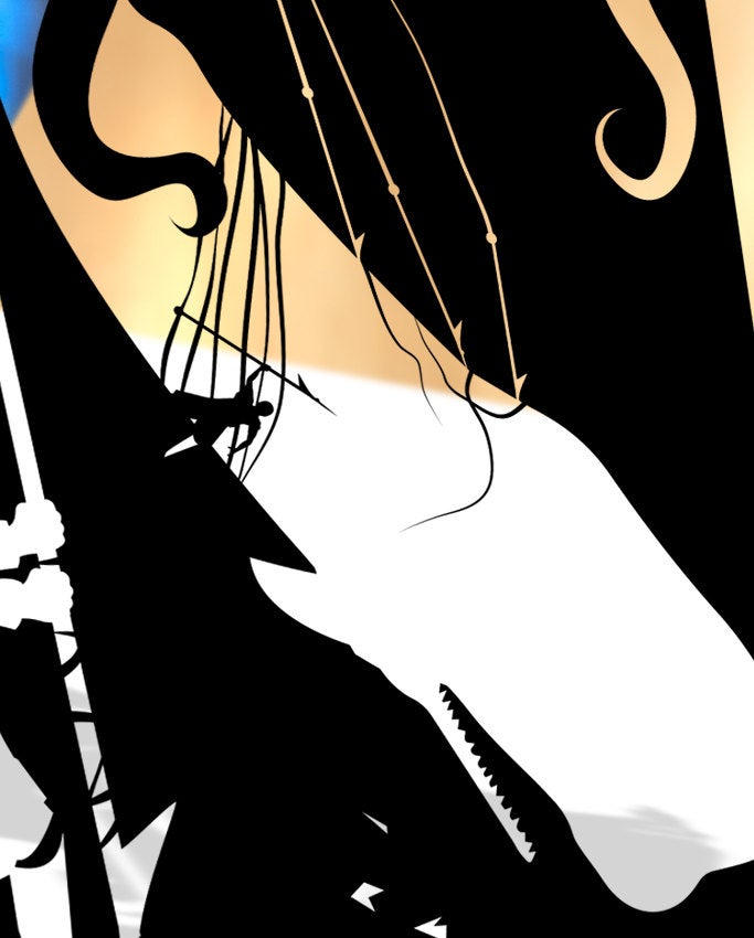 UNFRAMED Moby Dick paper cut art