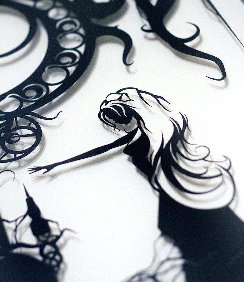 UNFRAMED Sleeping Beauty paper cut art