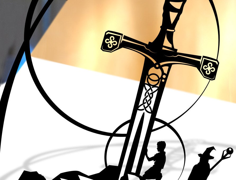 UNFRAMED Excalibur paper cut art