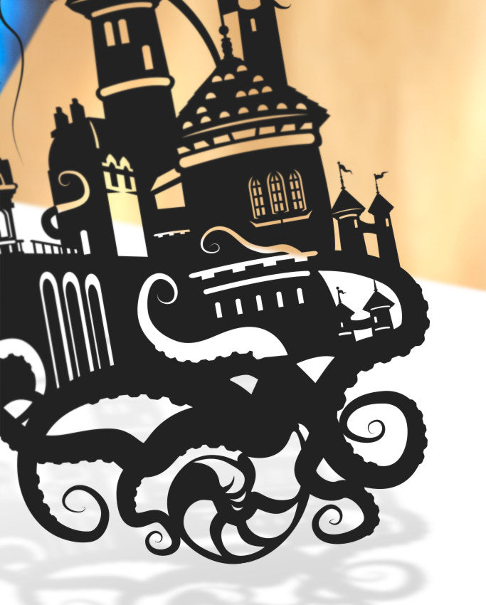 UNFRAMED Little Mermaid - Prince Eric's Castle paper cut art