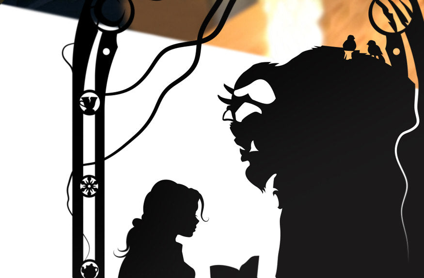 UNFRAMED Beauty and the Beast paper cut art