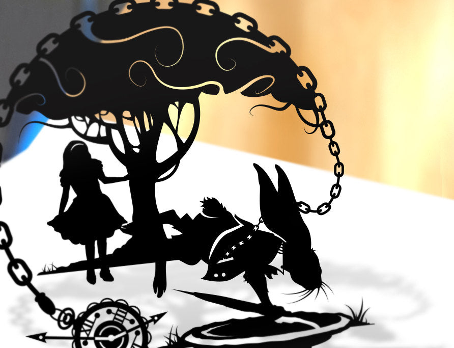 UNFRAMED Alice in Wonderland - White Rabbit paper cut art
