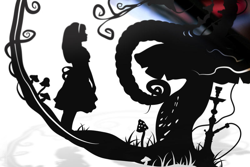 UNFRAMED Alice in Wonderland - Caterpillar paper cut art