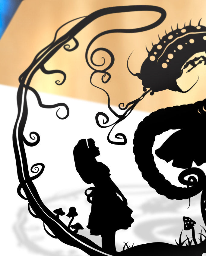 UNFRAMED Alice in Wonderland - Caterpillar paper cut art