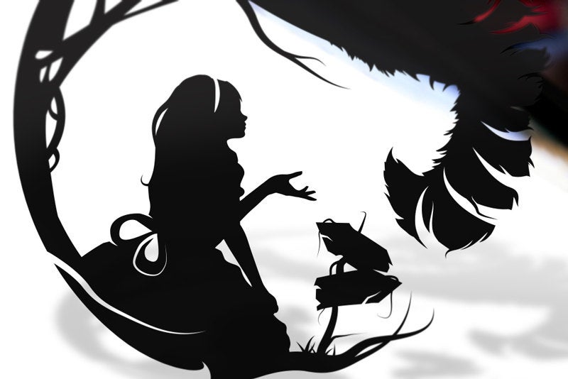 UNFRAMED Alice in Wonderland - Cheshire Cat paper cut art