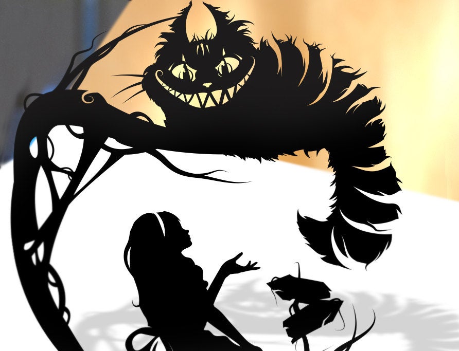 UNFRAMED Alice in Wonderland - Cheshire Cat paper cut art