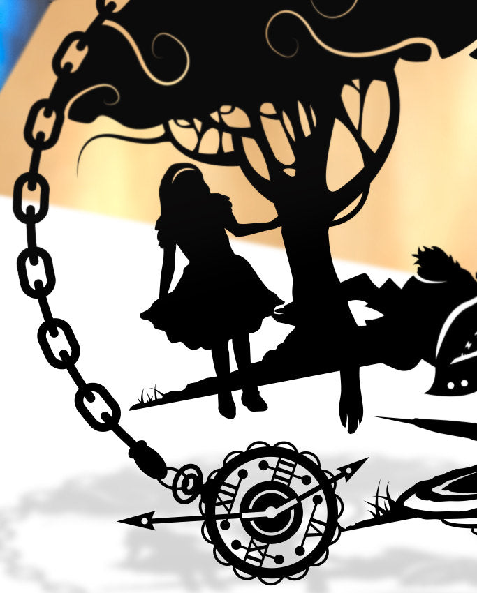UNFRAMED Alice in Wonderland - White Rabbit paper cut art