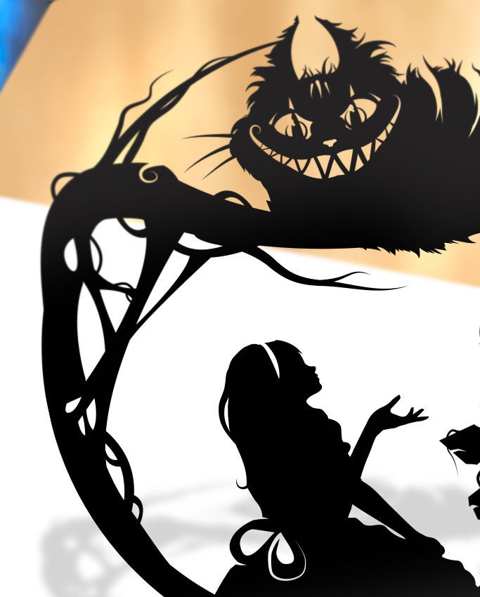 UNFRAMED Alice in Wonderland - Cheshire Cat paper cut art