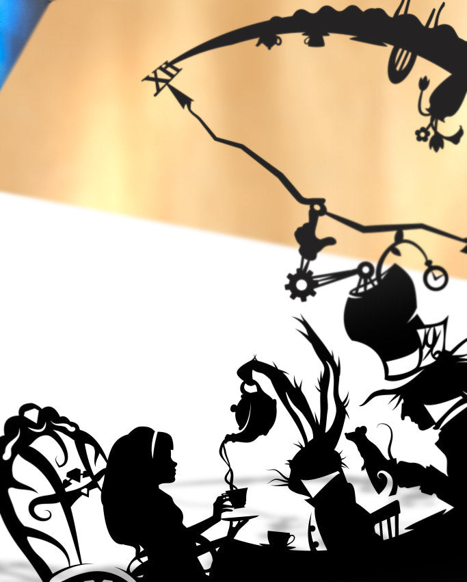 UNFRAMED Alice in Wonderland - Mad Hatter Tea Party paper cut art