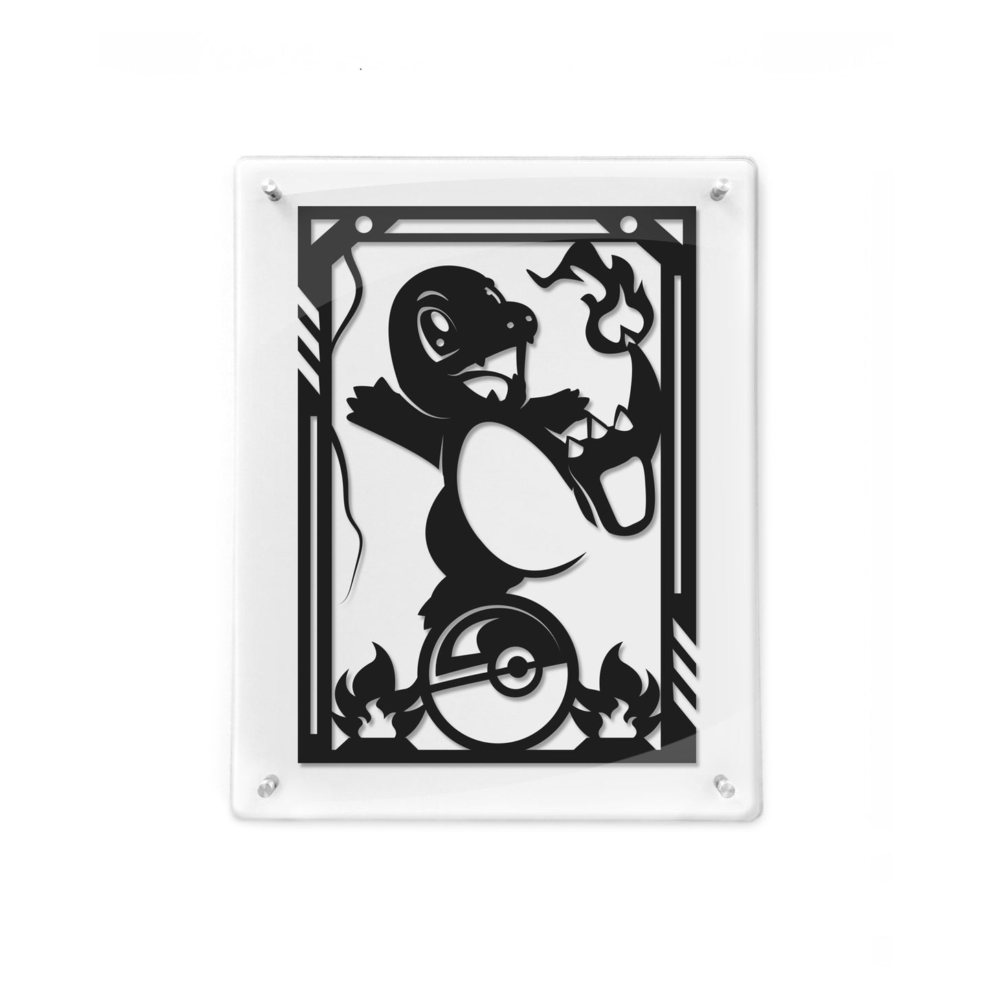 FRAMED Pokemon - Charmander paper cut art