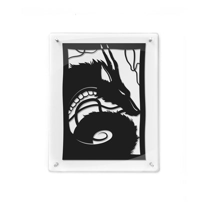FRAMED Spirited Away - Haku paper cut art
