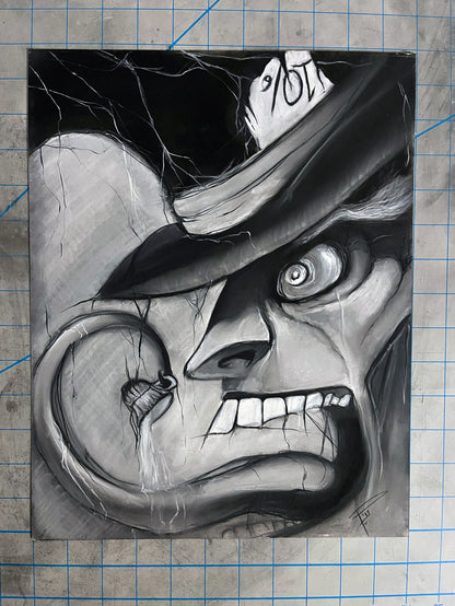 Mad Hatter - Original Charcoal Illustration