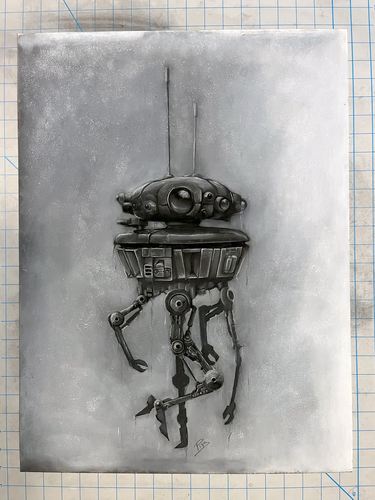 Probe Droid - Original Charcoal Illustration