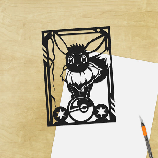 UNFRAMED Pokemon - Eeevee paper cut art