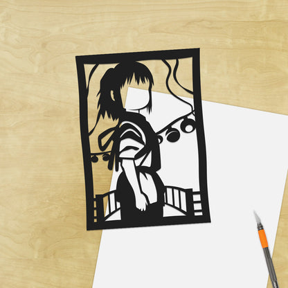 UNFRAMED Spirited Away - Chihiro paper cut art