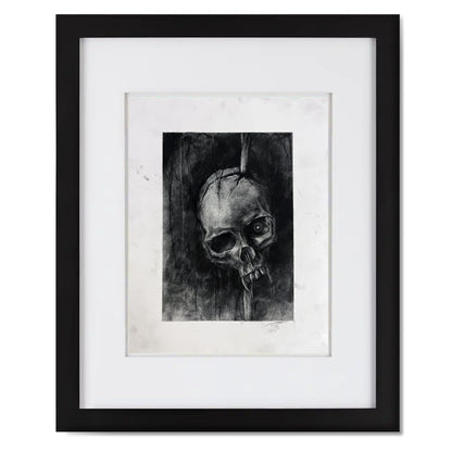 Vamp Skull - Original Charcoal Illustration