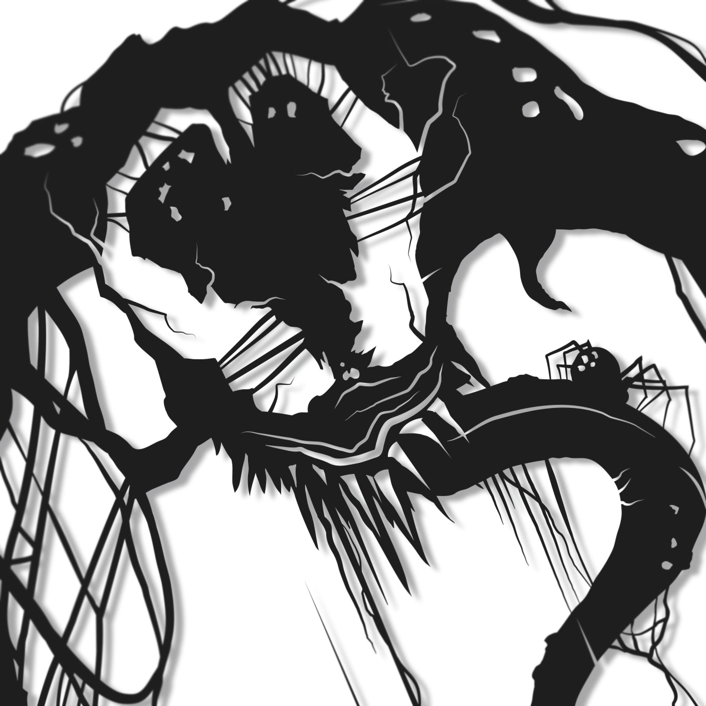 FRAMED Venom - spider man paper cut art