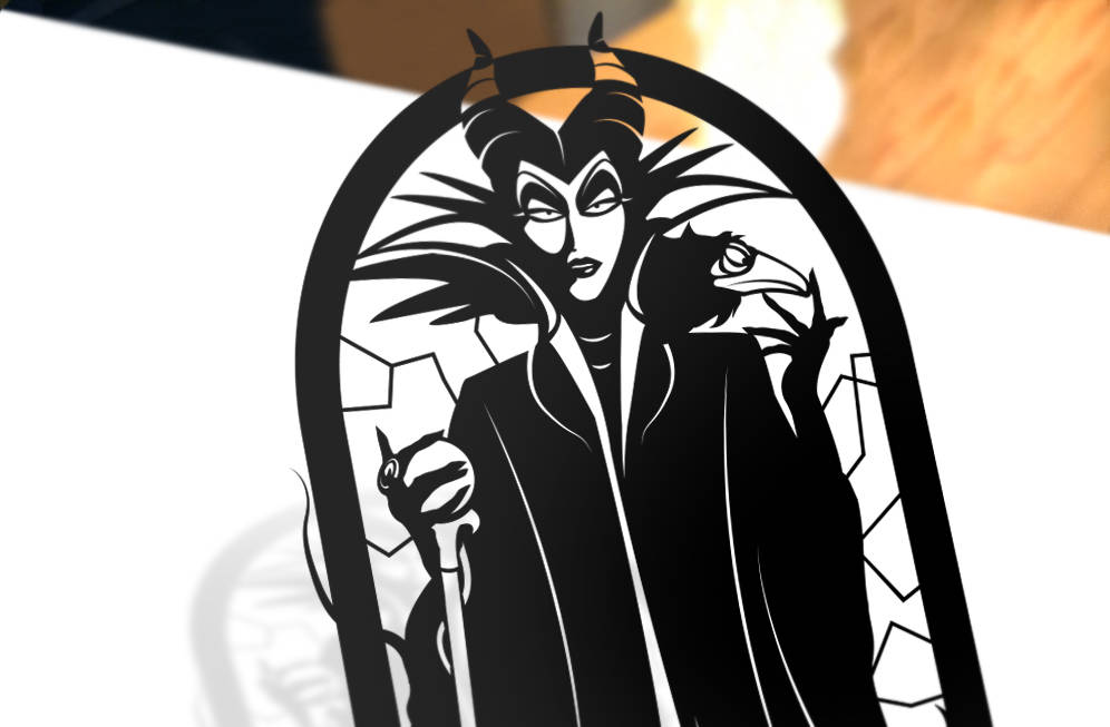 FRAMED Maleficent - paper cut art