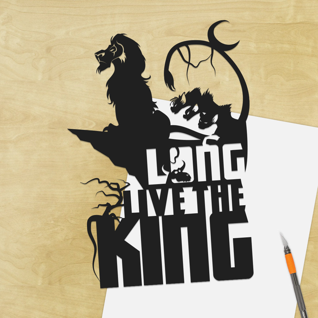 UNFRAMED King Scar - Long Live the King paper cut art