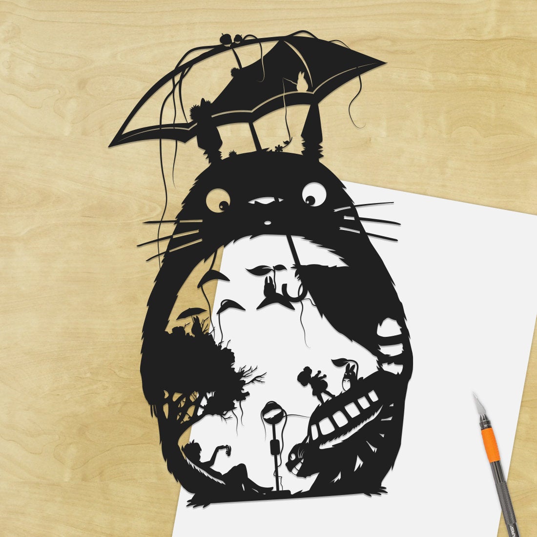 UNFRAMED My Neighbor Totoro paper cut art