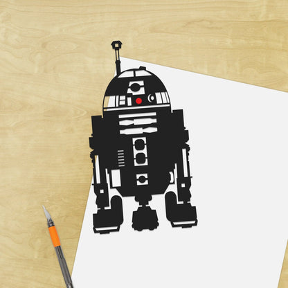 UNFRAMED Star Wars - R2D2 paper cut art