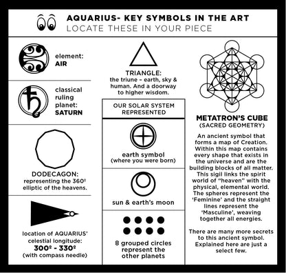FRAMED Aquarius Zodiac - paper cut art
