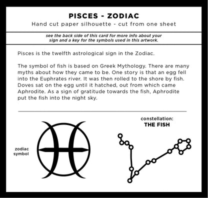 UNFRAMED Pisces Zodiac paper cut art