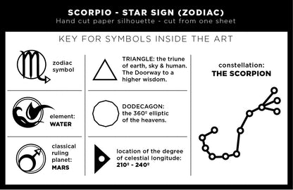 FRAMED Scorpio Star Sign - paper cut art