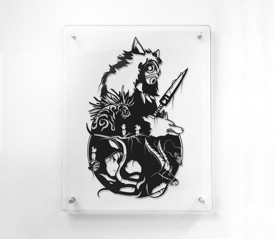 FRAMED Princess Mononoke - paper cut art