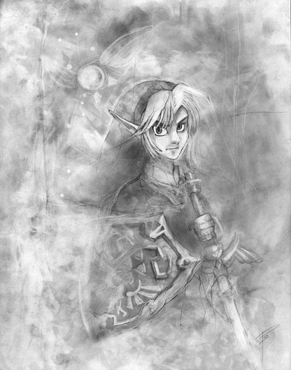 Link - Legend of Zelda Illustration Graphite print