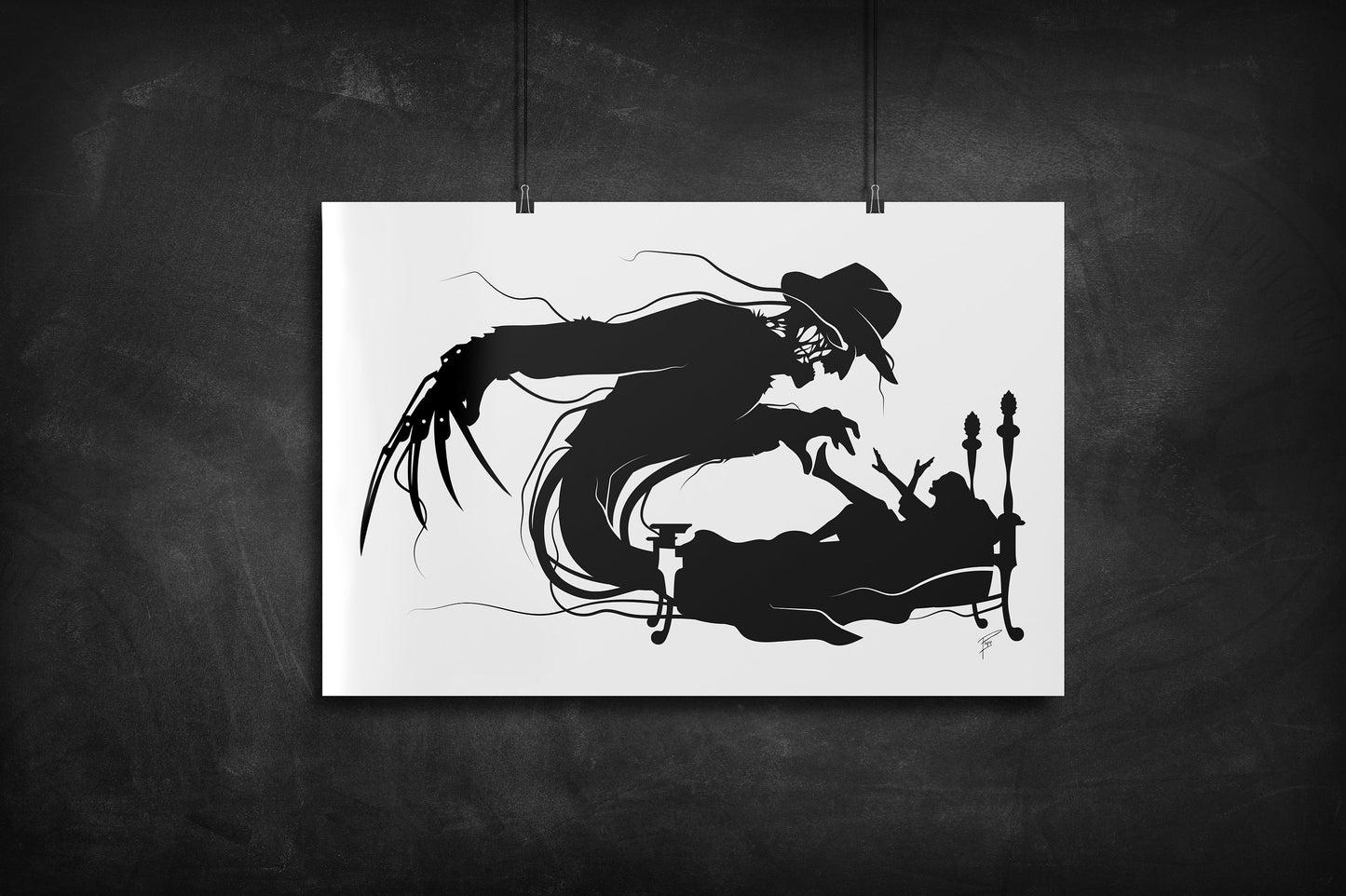 Freddy Kruger - Nightmare on Elm Street silhouette art print
