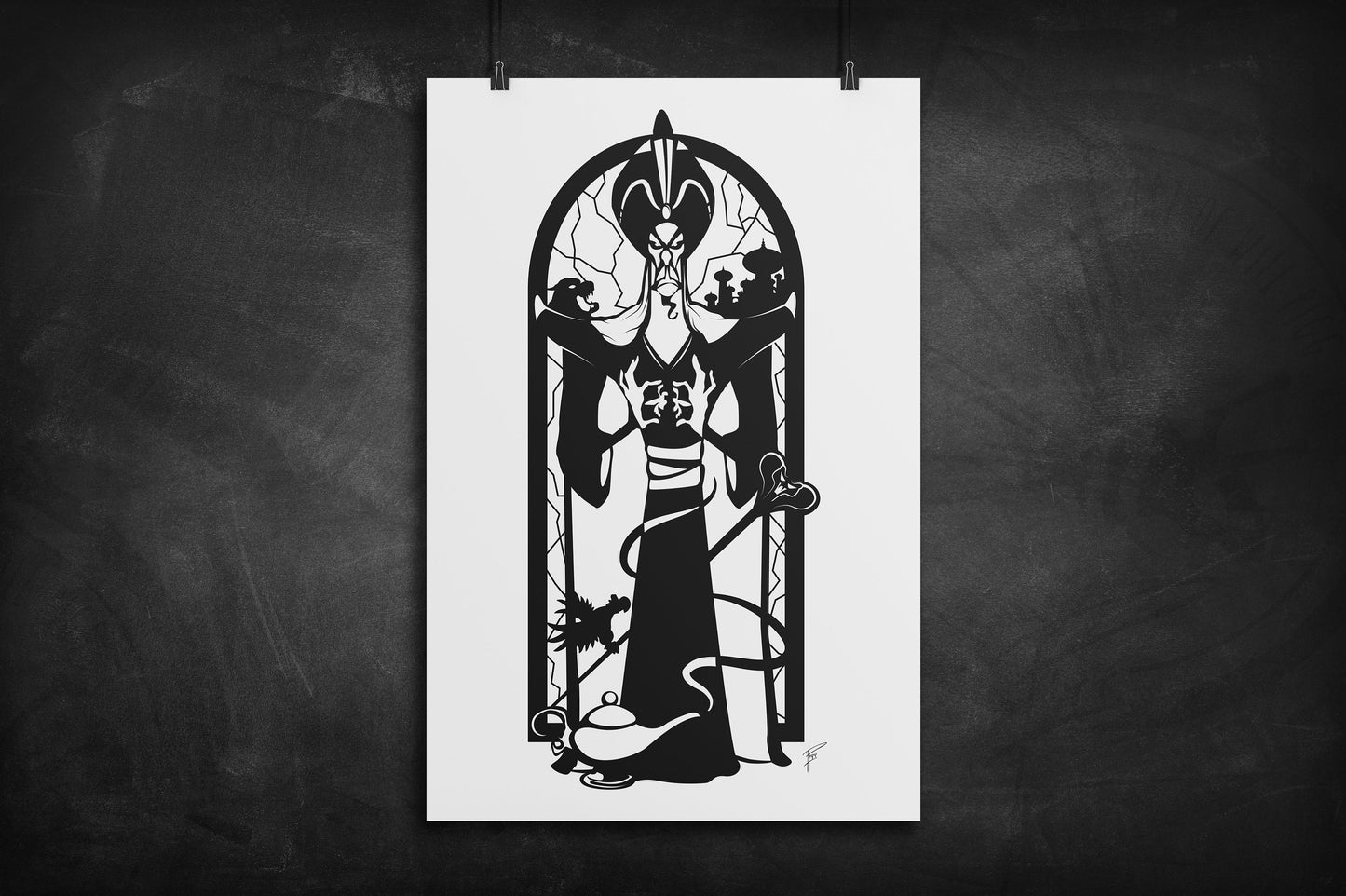 Jafar - Aladdin silhouette art print