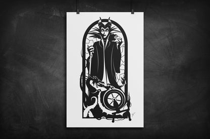 Maleficent - Sleeping Beauty silhouette art print